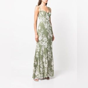 Reformation Jasen Long Dress, Willow, Size 8